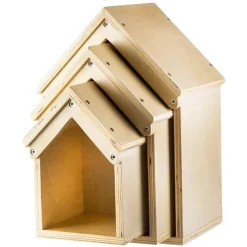 TTS Nesting Wooden Small World Houses 3pk