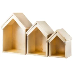 TTS Nesting Wooden Small World Houses 3pk