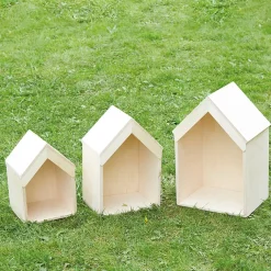 TTS Nesting Wooden Small World Houses 3pk