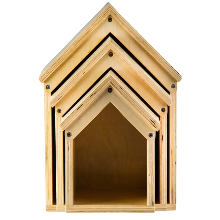TTS Nesting Wooden Small World Houses 3pk