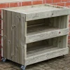 TTS Outdoor Hollow Block Storage Trolley H70 x W88 x D58cm