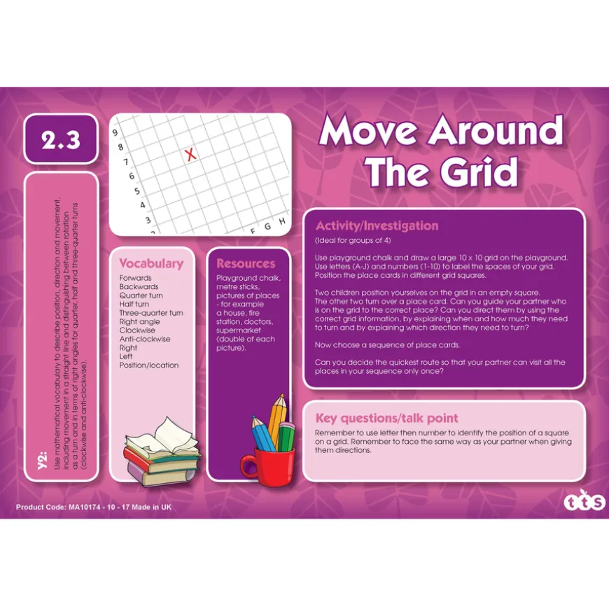 TTS Outdoor Maths Problem Solving Cards Year 2 30pk