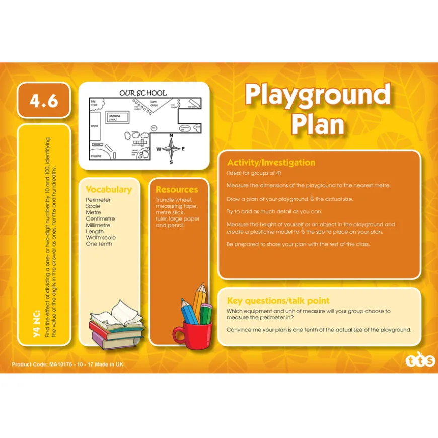 TTS Outdoor Maths Problem Solving Cards Year 4 30pk