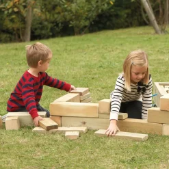 TTS Outdoor Wooden Blocks and Cart 40pcs