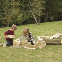 TTS Outdoor Wooden Blocks and Cart 40pcs