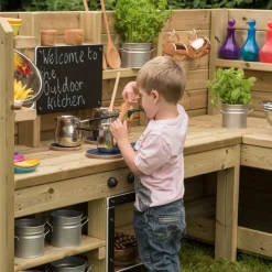 TTS Outdoor Wooden Corner Kitchen Unit H110 x W180 x D180cm