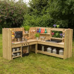 TTS Outdoor Wooden Corner Kitchen Unit H110 x W180 x D180cm