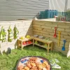 TTS Outdoor Wooden L Shaped Bench