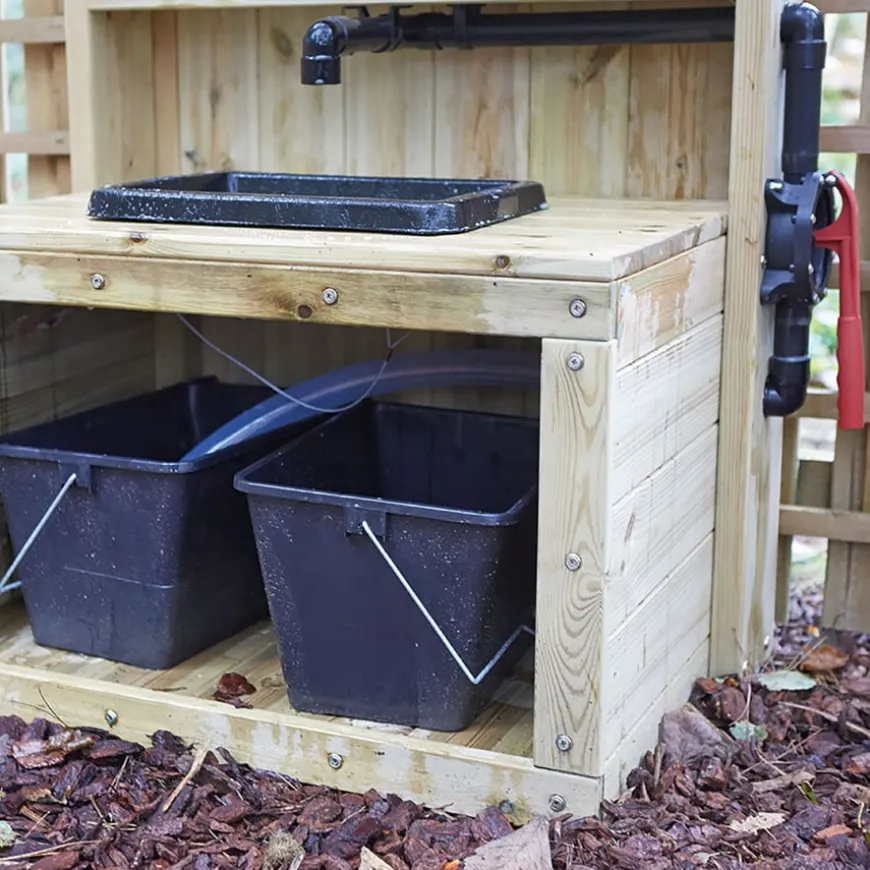TTS Outdoor Wooden Sink with Pump H103 x W76 x D56cm