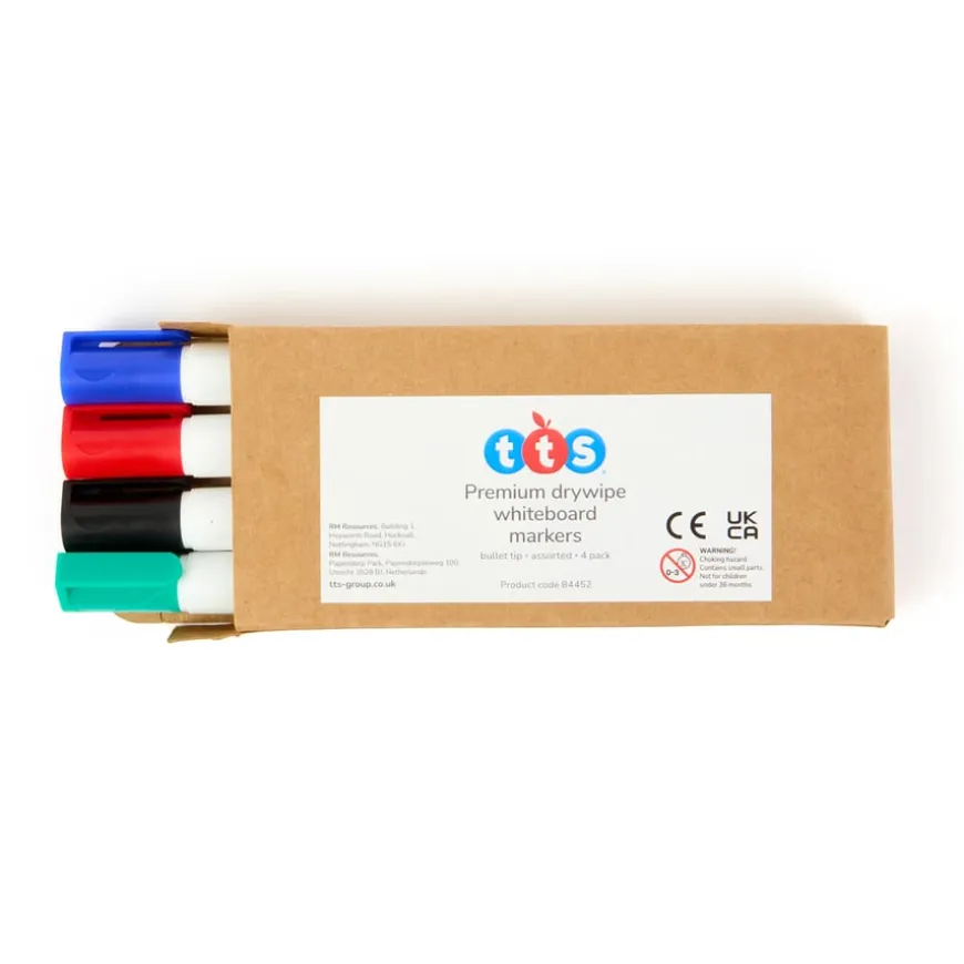 TTS Premium Drywipe Whiteboard Marker Bullet Tip Assorted