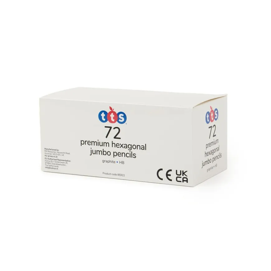 TTS Premium Hexagonal Jumbo Graphite HB Pencils 72pk