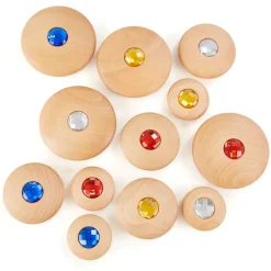 TTS Sensory Wooden Jewel Pebbles 12pk