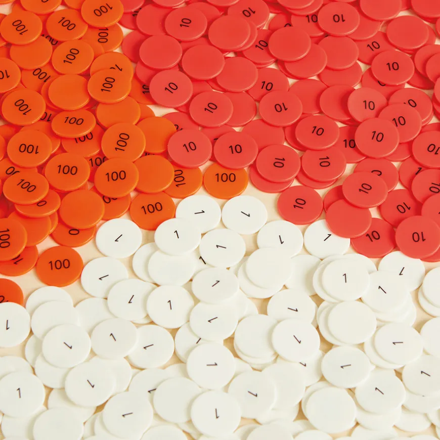TTS Singapore Colours Place Value Counters 100s 10s 1s 450pk