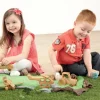 TTS Small World Wooden Vehicles - Plane, Tractor, Car & Heli 4pk