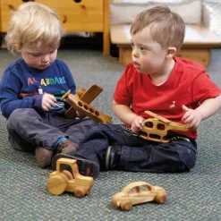 TTS Small World Wooden Vehicles - Plane, Tractor, Car & Heli 4pk