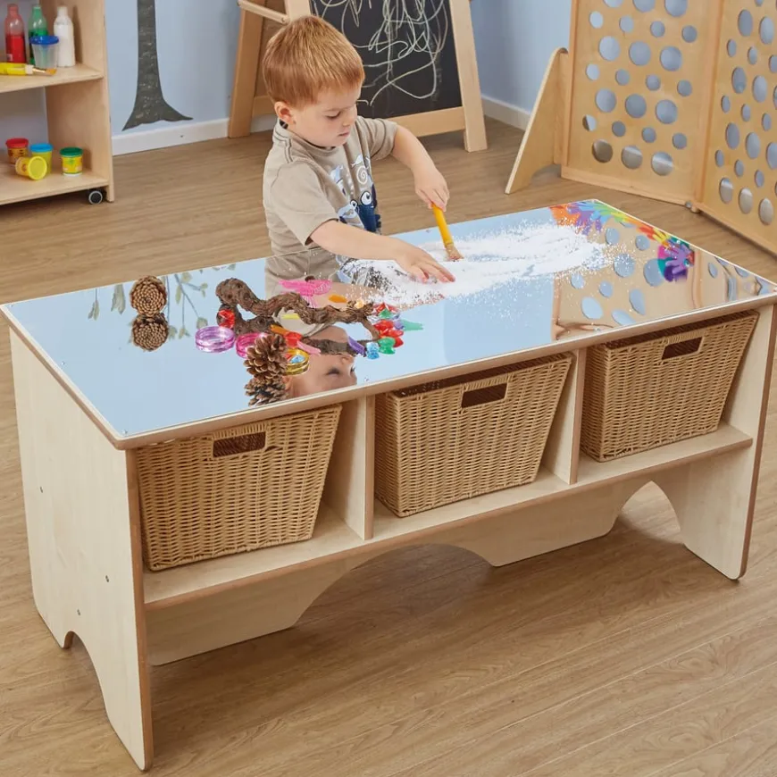 TTS Toddler Mirror Activity Table With Shelves