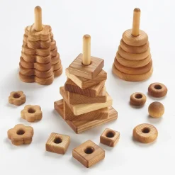 TTS Wooden Manipulative Stacking Pyramids