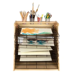 TTS Wooden Table Top Drying Rack 14 Shelves