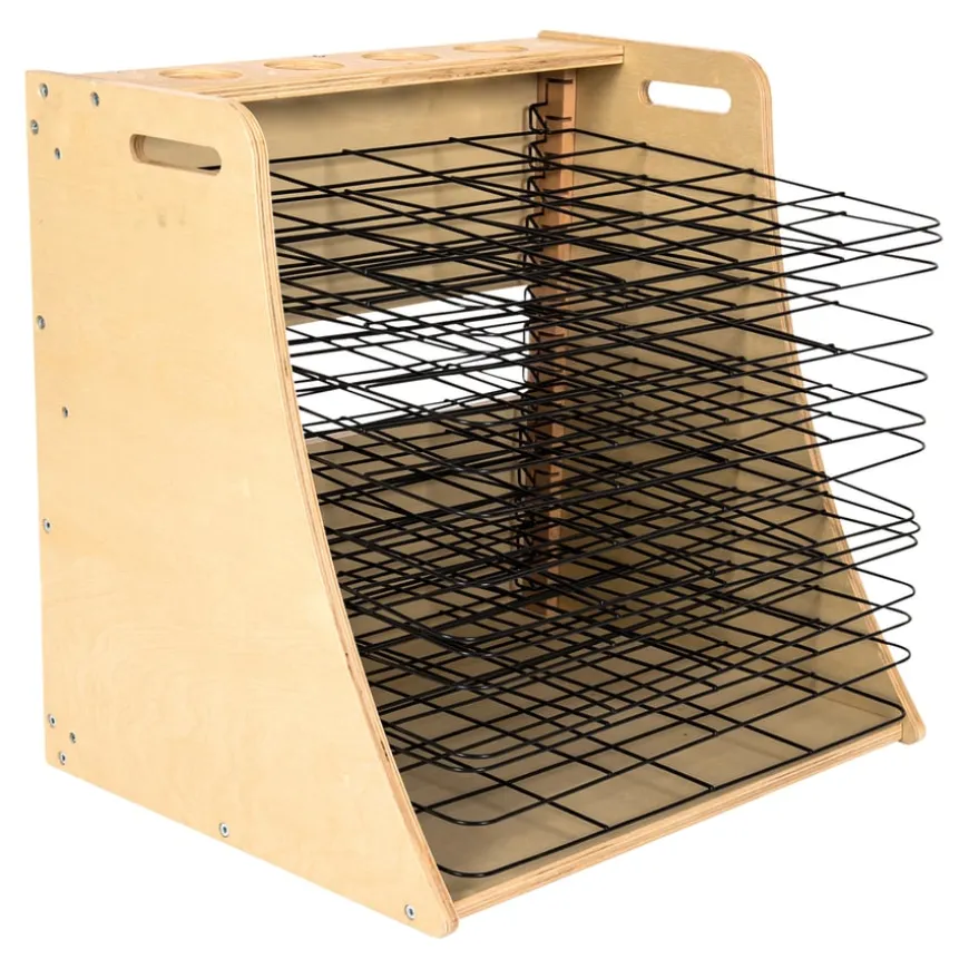 TTS Wooden Table Top Drying Rack 14 Shelves