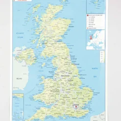 UK Physical Map A1