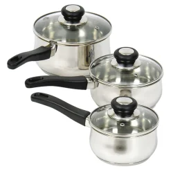 Vista Stainless Steel Saucepan 3pk