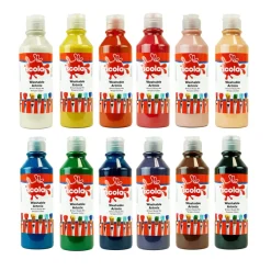 Washable Ready Mixed Paint Assorted 12 x 300ml