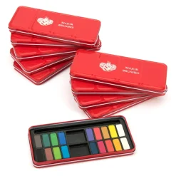 Watercolour Tin 18 Block 10pk