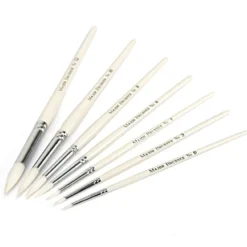 White Nylon Round Paint Brushes 60pk