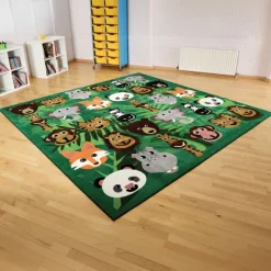 Wild Animals Square Placement Carpet