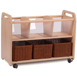 Wooden Clearview Browser W/ Castors
