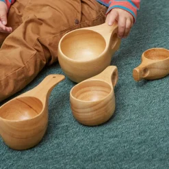 Wooden Cup Assorted Sizes Collection 4pk