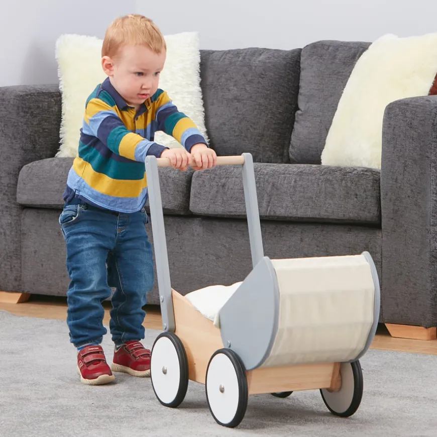 Wooden Dolls Pram