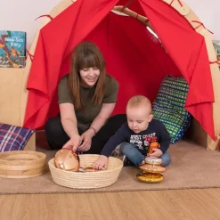 Wooden Framed Playtent with Book Storage