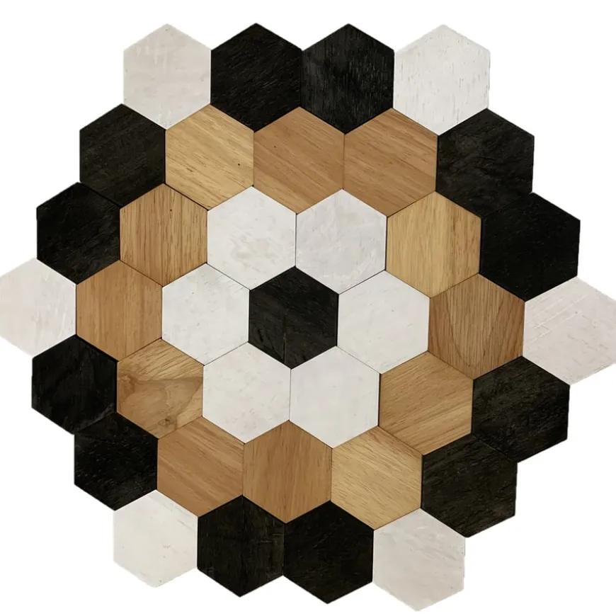 Wooden Hexagon Loose Parts Patterning Tiles