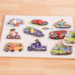 Wooden Large Peg Puzzles 4pk