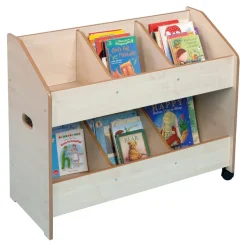 Wooden Mobile Book Browser Beech H800 x W920 x D390mm