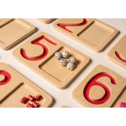Wooden Number Trays 9pk