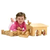 Wooden Pig and Sheep Small World Farm Barn