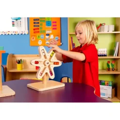 Wooden Rotating Jingle Bell Wheel