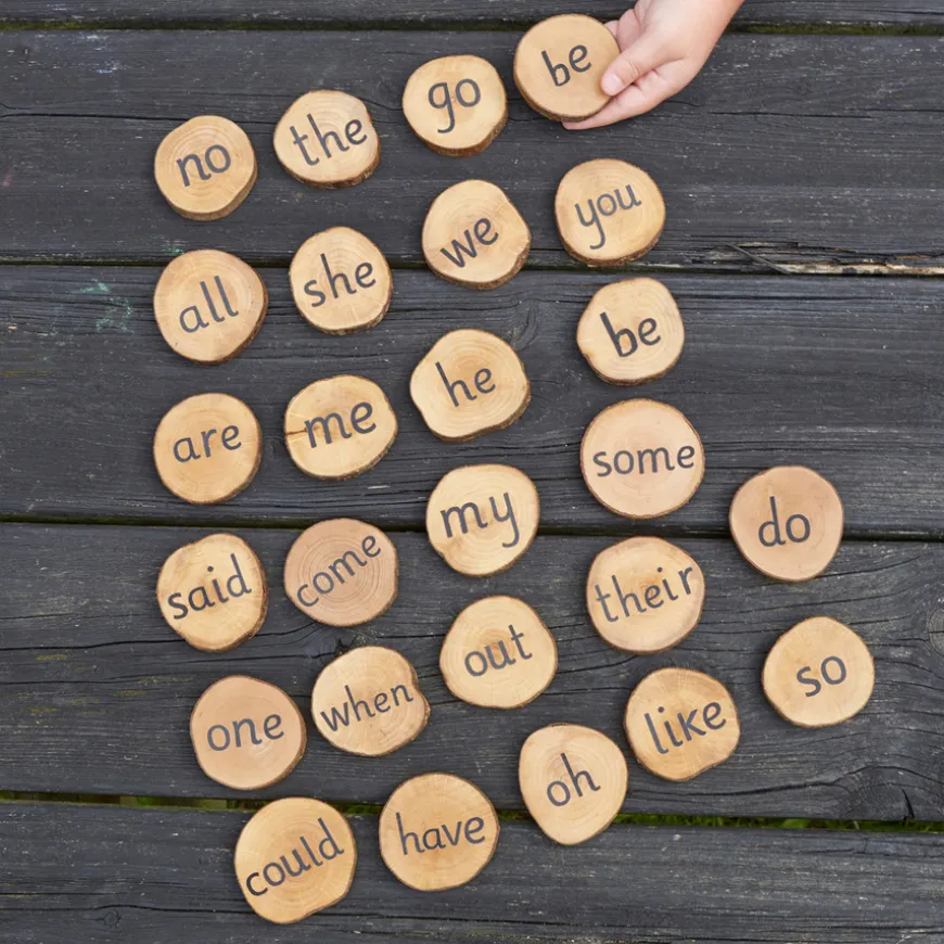 Wooden Tricky Word Pieces - All Phonic Phases