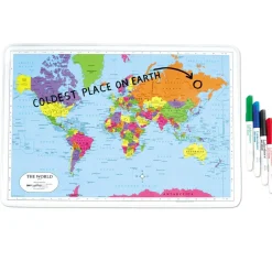 Write & Wipe World Tabletop Map 300 x 445mm