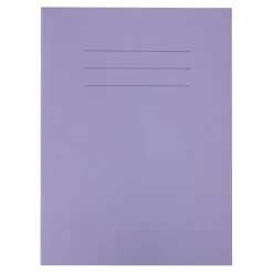 9''x7'' Exercise Book 8mm Ruled Margin Purple 80pg 25pk