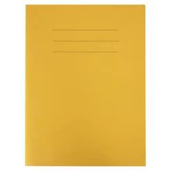 9''x7'' Exercise Book 8mm Ruled Margin Yellow 80pg 100pk