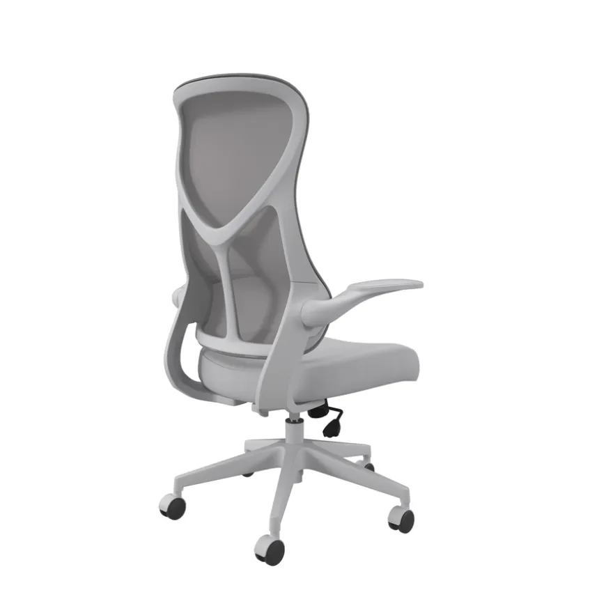Zip Mesh Back Chair with Folding Arms